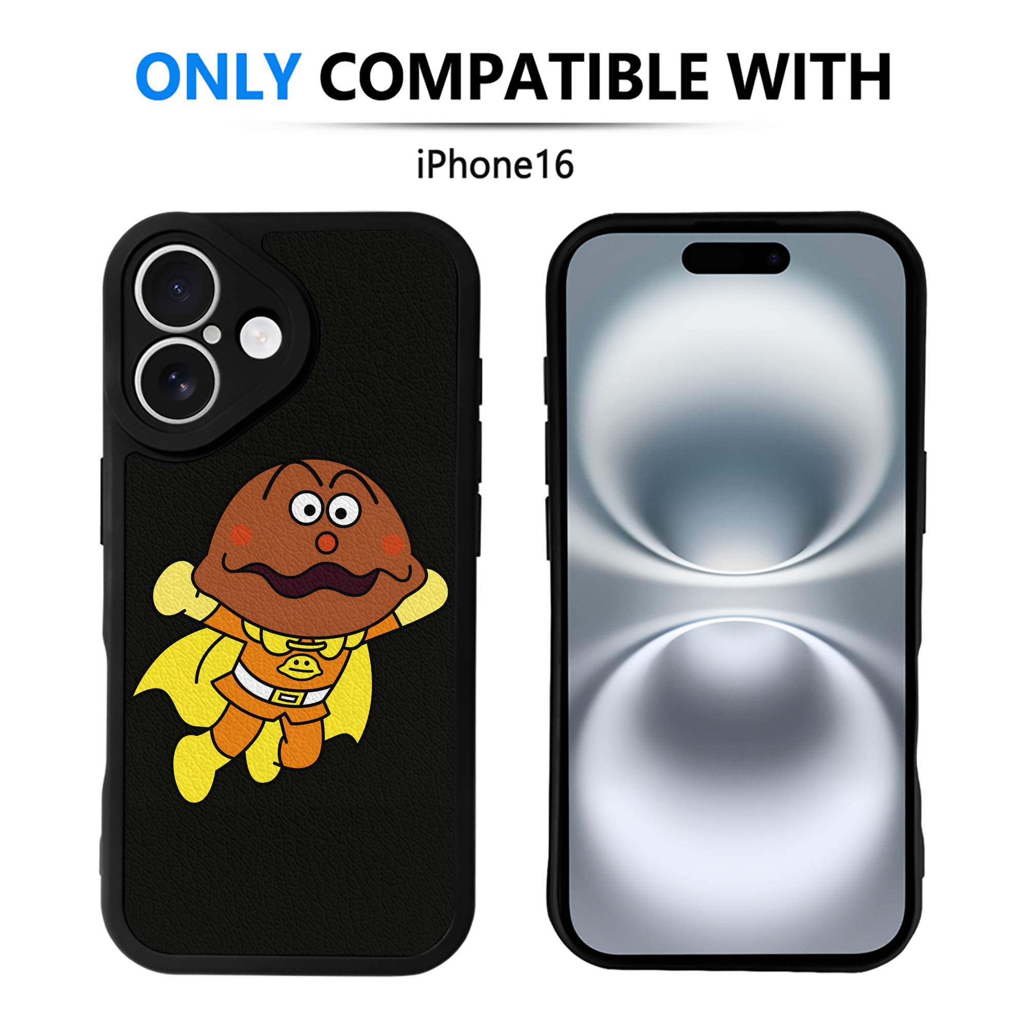 （画像用） アンパンマン Anpanman 【iPhone 16シリーズ対応】シリコンスマホケース（レザー調） 材質：シリコン
